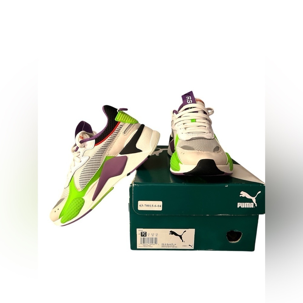 Originals Puma RS-X White with Green and Purple Accents NWB/7C - Jr.NWT. - Picture 5 of 12
